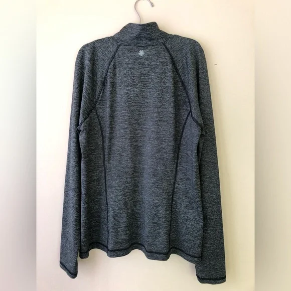 TEK GEAR DryTEK zippered athletic top w/thumb holes & hidden pocket in charcoal - Picture 7 of 10